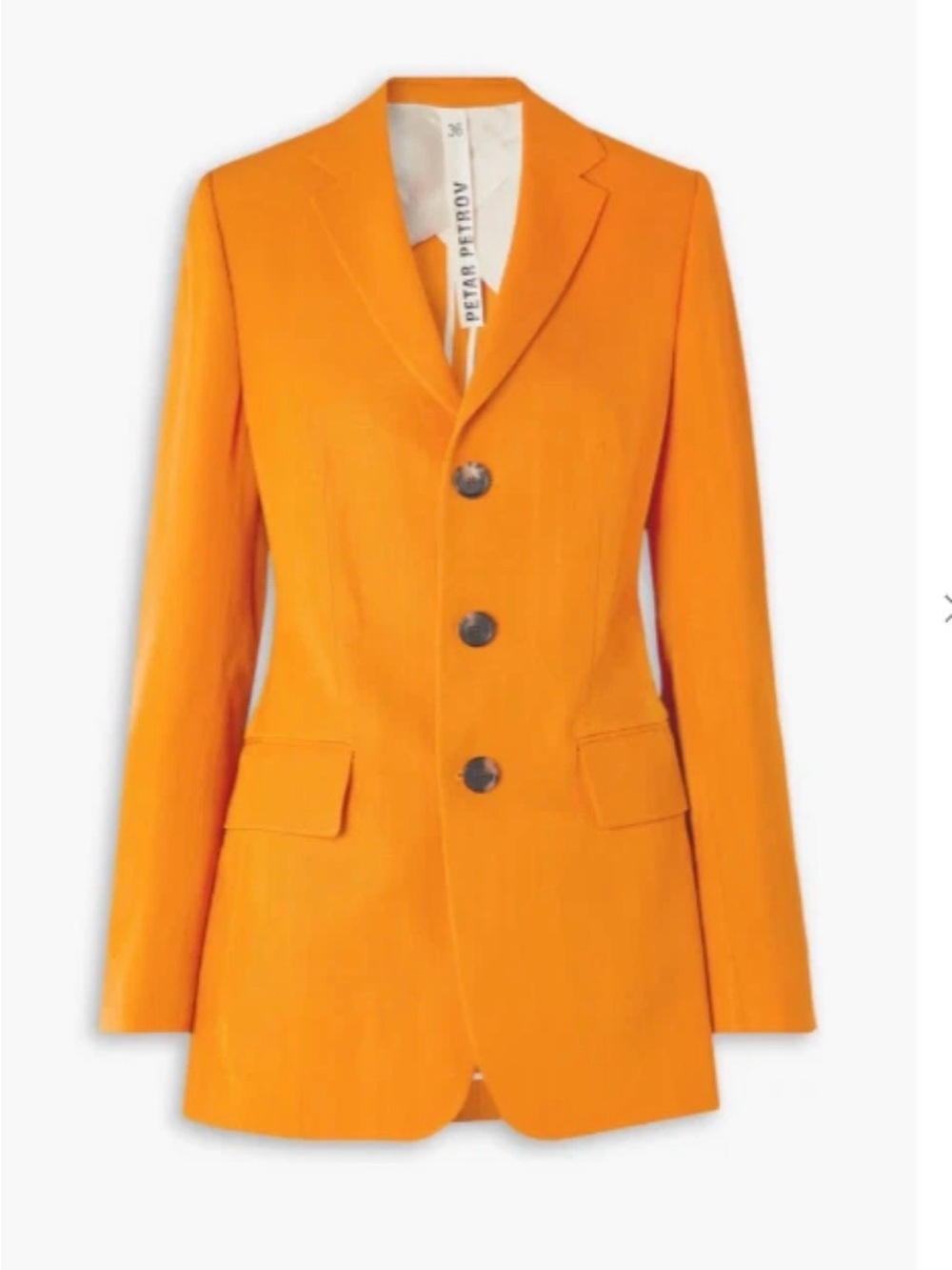 Petar Petrov Bright Orange Single-Breasted Blazer